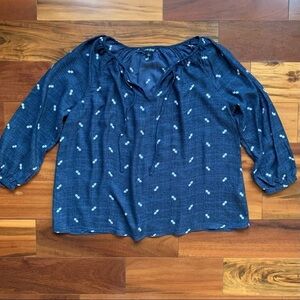 Lucky Brand Blue Floral Blouse